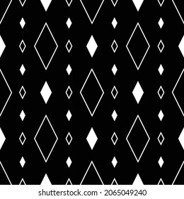 Geometric Seamless Pattern - Chain Diamond Fabric black and white simple elegant Pattern design for Printing, Fashion, Background, Backdrop, Decoration and Interior Design