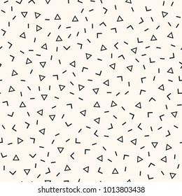 Geometric seamless pattern with chevrons, lines and triagles. Repeating vector tiles, regular texture