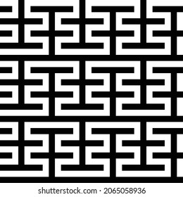 Patrón sin soldadura geométrica - Patrón de línea de ornamento chino diseño elegante de color blanco y negro para impresión, moda, fondo, fondo, decoración y diseño interior
