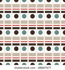 Geometric seamless pattern with circles. Abstract background. Wallpaper. Endless print  texture. Retro. Vintage style - vector 