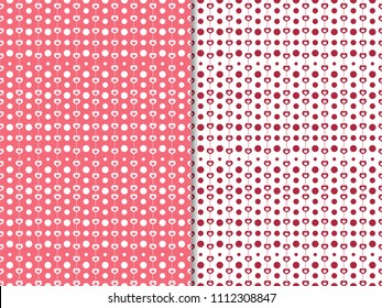Geometric seamless pattern. Circles and hearts