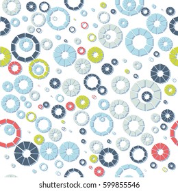 Geometric seamless pattern from circles and polygons. Original background.