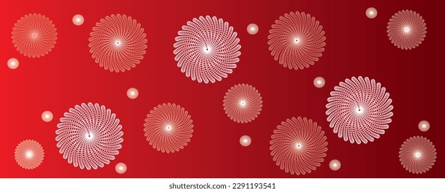Geometric seamless pattern with circles. red and orange