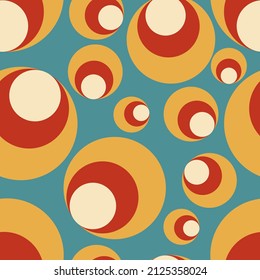 Geometric seamless pattern  with circles in retro style. Modern print for fabric, textiles, wrapping paper. Vector illustration