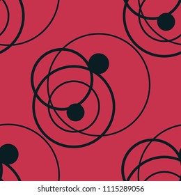Geometric seamless pattern. Circles and rings