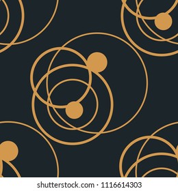Geometric seamless pattern. Circles and rings