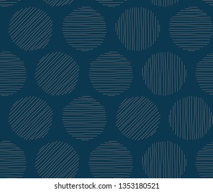 Geometric seamless pattern with circles, stripes, dots. Pattern for fashion and wallpaper. 