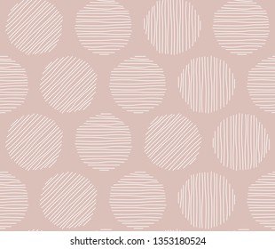 Geometric seamless pattern with circles, stripes, dots. Pattern for fashion and wallpaper. 