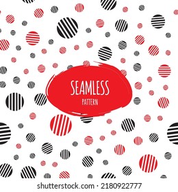 Geometric seamless pattern with circles, stripes, dots. Pattern for fashion and wallpaper. Vector