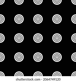 Geometric Seamless Pattern - Circular Rounded Spiral  black and white simple elegant design