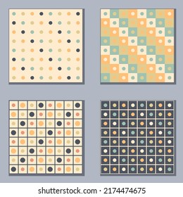 Geometric seamless pattern collection in 1970 style. Aesthetic simple prints for T-shirt, fabric, textile. Doodle vector illustration for decor and design.


