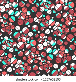 Geometric seamless pattern with colored circles. Vector illustration