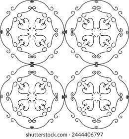 geometric seamless pattern of colored lines, circles and squares