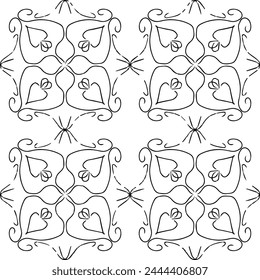 geometric seamless pattern of colored lines, circles and squares