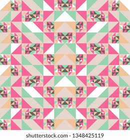 Geometric seamless pattern colorful background