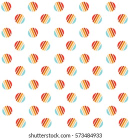 Geometric seamless pattern with colorful circles