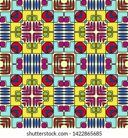 Geometric seamless pattern colorful, the colors are bright