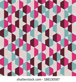 geometric seamless pattern with colorful hexagons