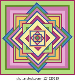 Geometric seamless pattern with colorful rhombus