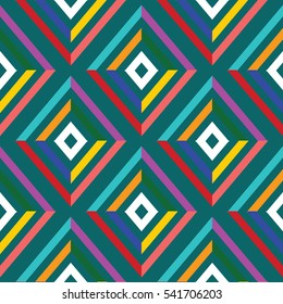 Geometric  seamless pattern with colorful  rhombus.Abstract geometrical  background.