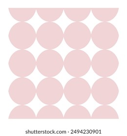geometric seamless pattern with colorful semicircles and circles. Modern abstract background. soft pink and white colors. Vector illustration