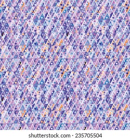 Geometric seamless pattern. Colorful structure, triangles, rectangles, diamonds and circles. 