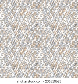 Geometric seamless pattern. Colorful structure, triangles, rectangles, diamonds and circles. 