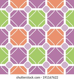 Geometric seamless pattern with colorful tiles