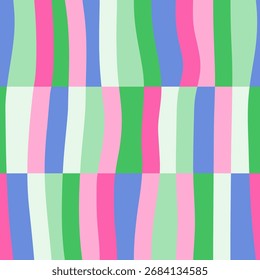 Modelo inconsútil geométrico con las rayas abstractas onduladas coloridas. Vector de fondo plano. Líneas vibrantes decorativas