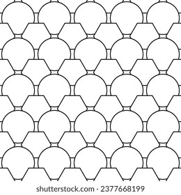 Geometric seamless pattern. Composition of abstract hexagonal and circular elements, a template for creative ideas and design