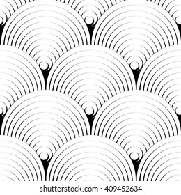 Geometric seamless pattern with concentric circles, rings