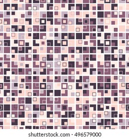Geometric seamless pattern. Consists of squares of different colors arranged on a white background. It used as a design element.