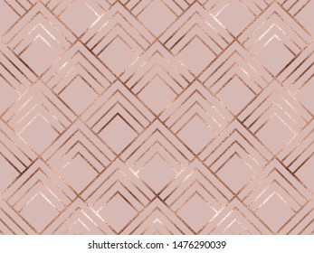 Geometric seamless pattern with copper rhombus tiles.