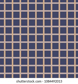 Geometric seamless pattern. Created with intersecting ropes drawn by hand. Vector illustration.