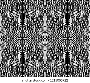 Geometric seamless pattern created in trendy ethnic style. Unique boho tile. Perfect for textile design, wrapping paper, wallpaper, site backdrop and screens background.