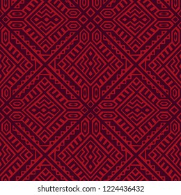 Geometric seamless pattern created in trendy ethnic style. Unique boho tile. Perfect for textile design, wrapping paper, wallpaper, site backdrop and screens background.