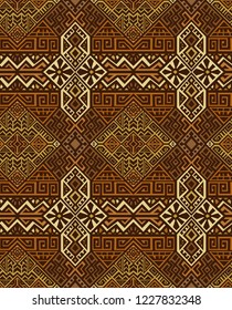 Geometric seamless pattern created in trendy ethnic style. Unique boho tile. Perfect for textile design, wrapping paper, wallpaper, site backdrop and screens background.