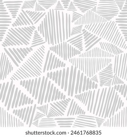Geometric seamless pattern. Creative abstract squiggle style drawing background for children or trendy design with basic shapes. Simple childish scribble wallpaper print.
