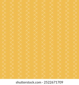Padrão geométrico sem emenda com x-formas cruzadas alinhadas verticalmente em um fundo amarelo quente. Funciona bem para fundos ou têxteis