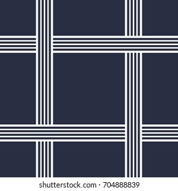 Geometric seamless pattern with crossing lines. Yacht style design. Basket texture background. Template for prints, wrapping paper, fabrics, covers, banners, posters, placards. Vector illustration.