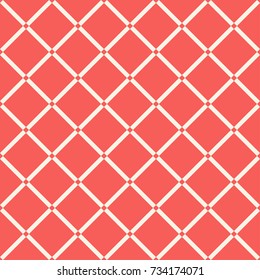 Geometric seamless pattern with crossing lines. Red color holiday collection. Merry Christmas and Happy New year. Abstract textured background design. Modern elegant wallpaper. Vector illustration.