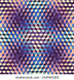 Geometric seamless pattern of a cubes in low poly style.