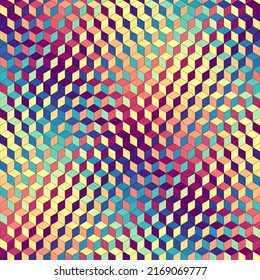 Geometric seamless pattern of a cubes in low poly style.