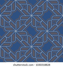 Geometric seamless pattern. Dark blue background for wallpapers, textile and fabrics