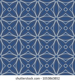 Geometric seamless pattern. Dark blue background for wallpapers, textile and fabrics