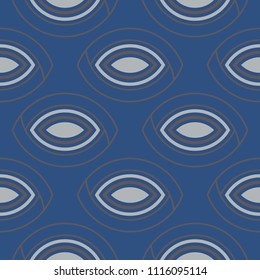 Geometric seamless pattern. Dark blue background for wallpapers, textile and fabrics