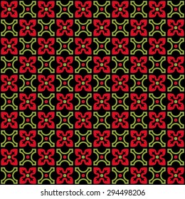 Geometric seamless pattern. Decoration for wallpaper, fabrics, tiles and mosaics. Floral elements, ornate background. Editable vector file.