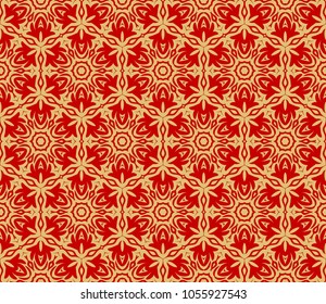 Geometric seamless pattern. Decorative floral style. Art deco. Vector illustration