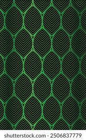 Geometric seamless pattern design, Green background.