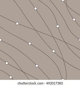 Geometric seamless pattern. Diagonal wavy lines. Simple regular monochrome background. Vector illustration